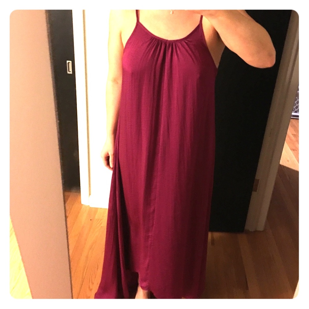 Magenta Asymmetric Maxi Dress